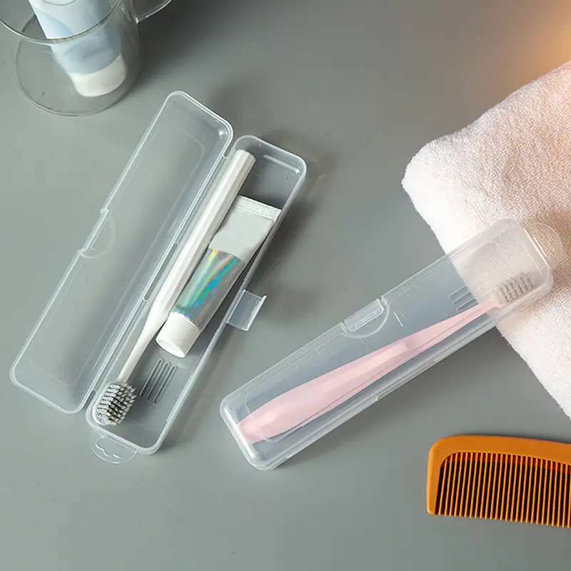 Transparent Toothbrush Box Portable Travel Organizer Case Plastic Toothpaste Holder Storage Container For Oral Hygiene