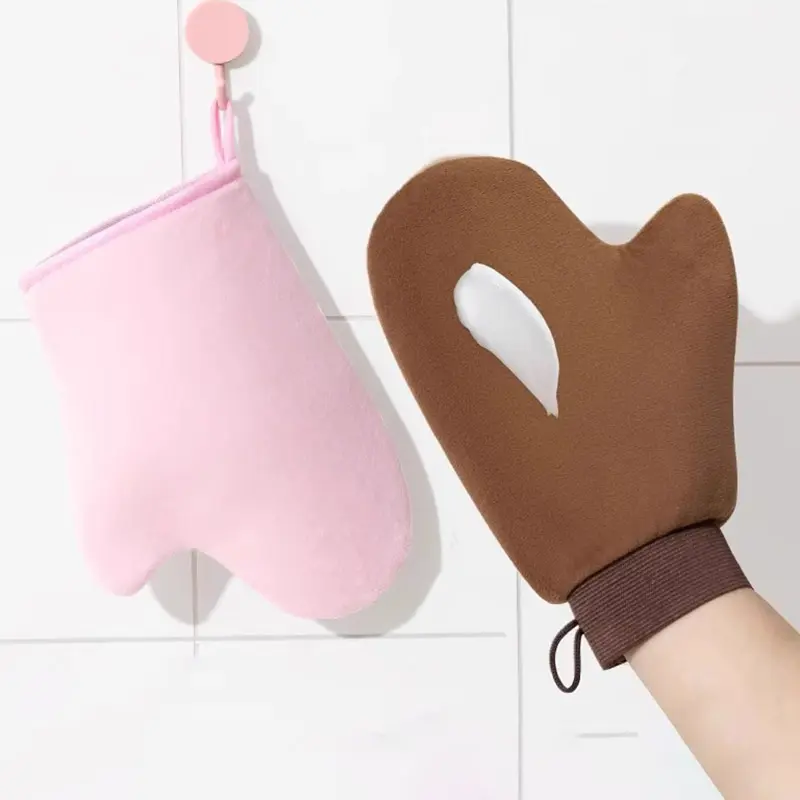 Reusable Self Tan Glove Applicator Body Tanning Gloves For Cream Lotion Mousse Finger Glove For Easy Application Body Cleaning