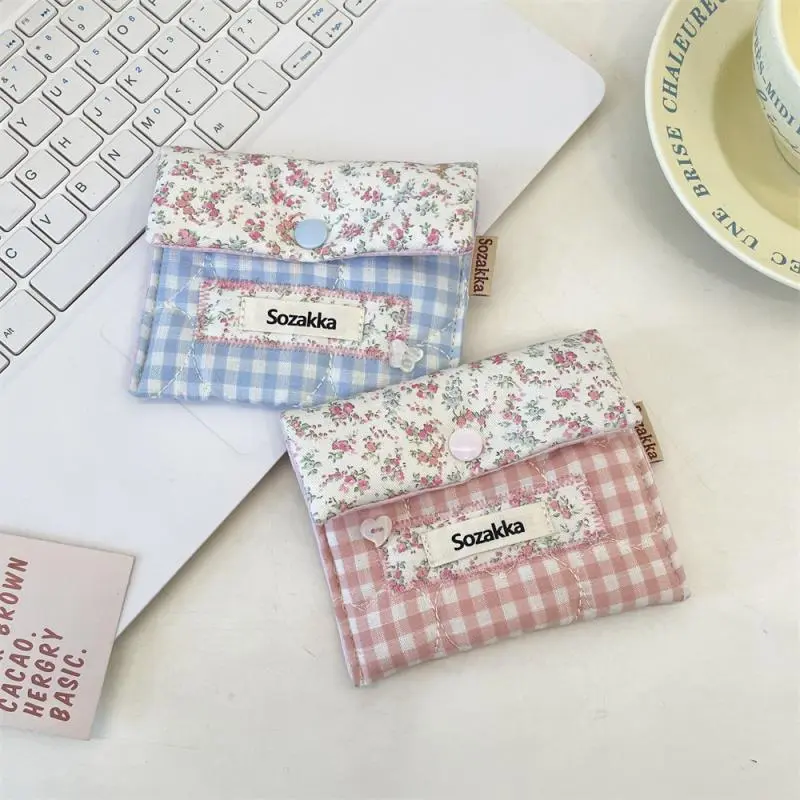 Cute Portable Sanitary Pad Pouch - Small Fabric Menstrual Storage Organizer Bag for Students Travel-friendly Period Essentials