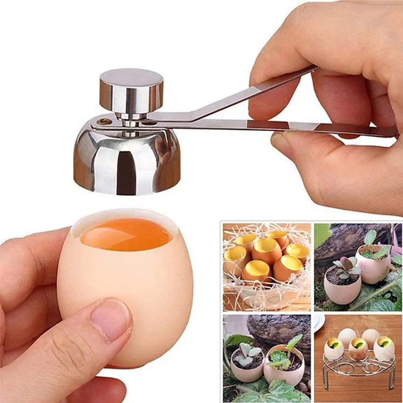 1PC Stainless Steel Egg Scissors Metal Shell Cutter Opener For Boiled Raw Eggs Practical Kitchen Tool