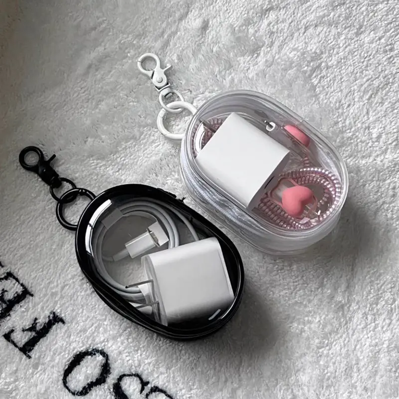 Waterproof Transparent Data Cable Charger Storage Bag Travel Organizer Mobile Phone Protective Bag For Cord And Charger