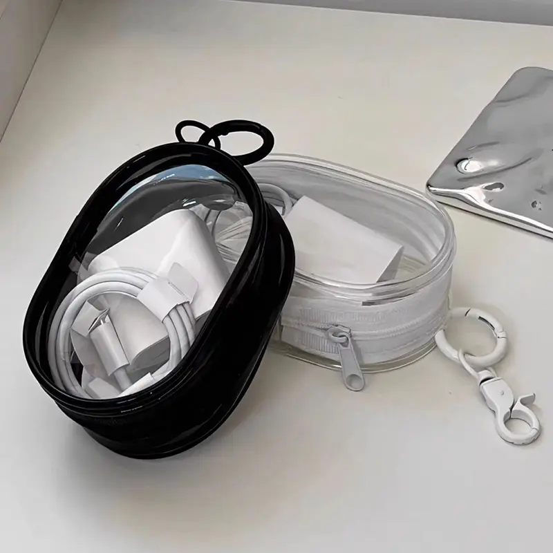 Waterproof Transparent Data Cable Charger Storage Bag Travel Organizer Mobile Phone Protective Bag For Cord And Charger