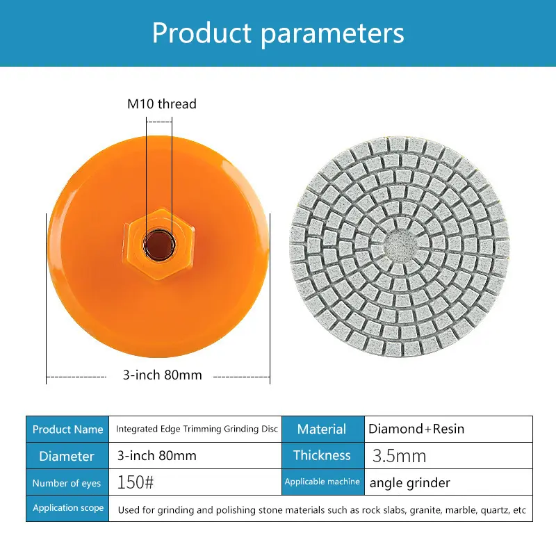 1PCS 80mm 3-Inch Polishing Pad For Wet/Dry Sanding Abrasive Buff Disc For Granite Concrete Countertop Stone Grinding