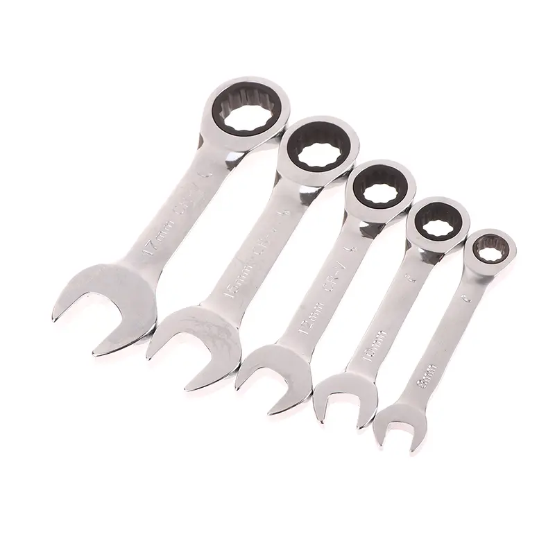 Mini Short Handle Adjustable Head Ratchet Wrench Labor-Saving Auto Repair Dual-Purpose Fast Ratchet Wrench Tool For Hardware
