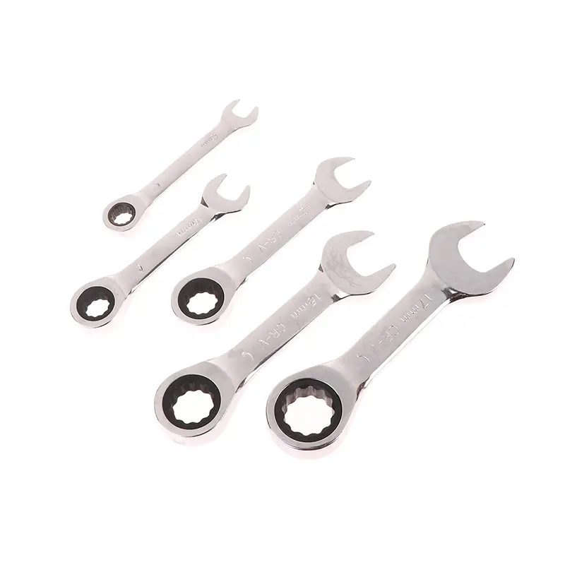 Mini Short Handle Adjustable Head Ratchet Wrench Labor-Saving Auto Repair Dual-Purpose Fast Ratchet Wrench Tool For Hardware