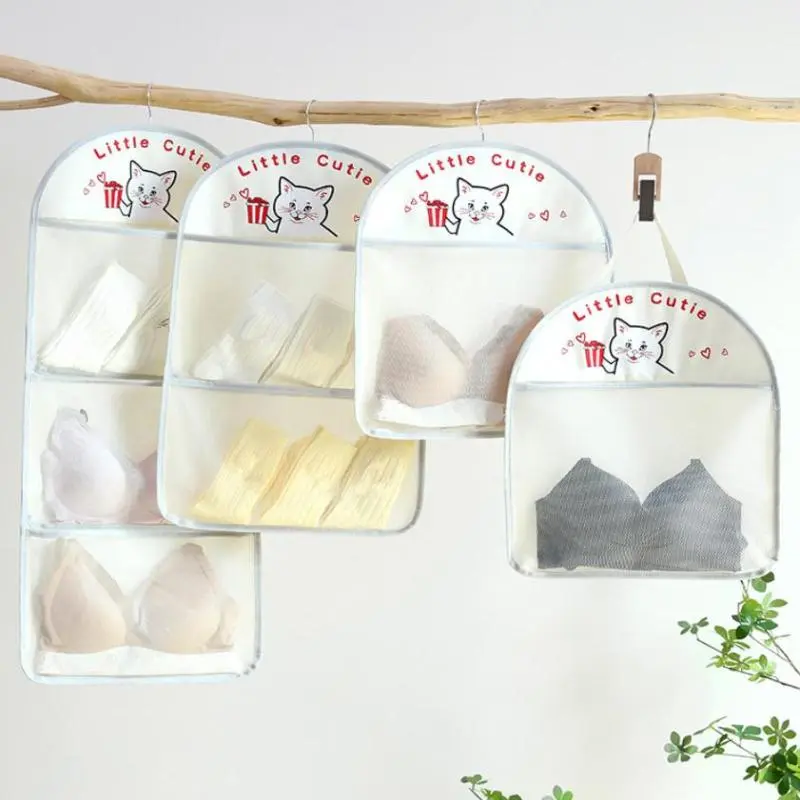 Large Capacity 2/3 Layer Storage Mesh Bag With Clothes Hanger - Breathable Underwear Socks Organizer For Wardrobe ﻿