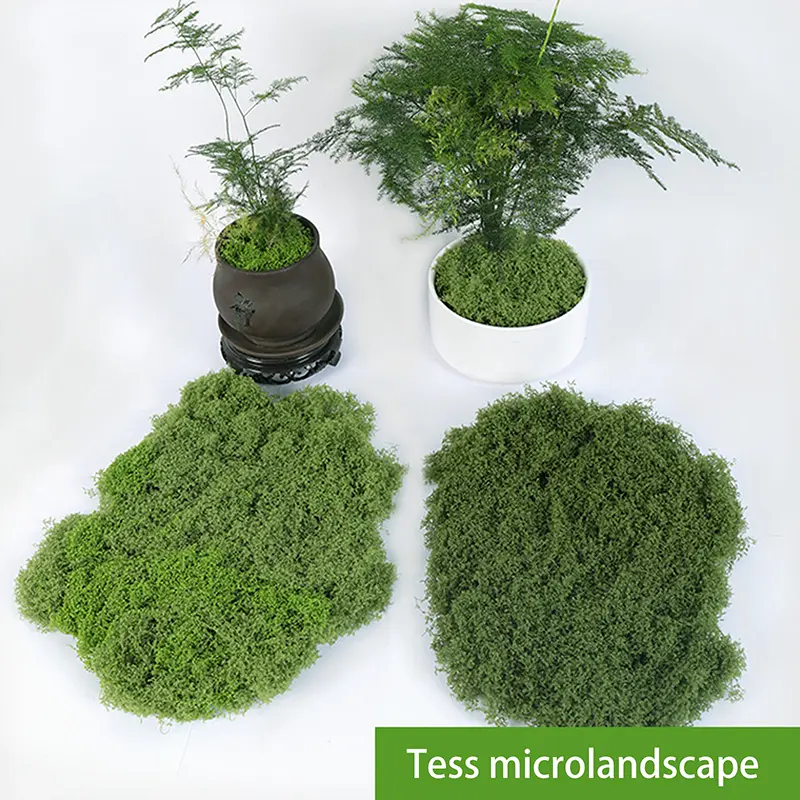 1PC DIY Artificial Fresh Green Moss Lawn Micro Landscape Silk Moss Wedding Centerpieces Garden Terrariums Decoration Fake Moss