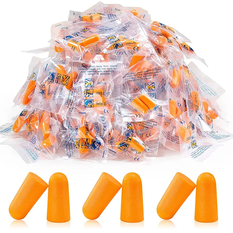 20pcs Soft Orange Tapered Foam Earplugs For Travel Sleep Noise Reduction Sound Insulation Ear Protection Comfortable