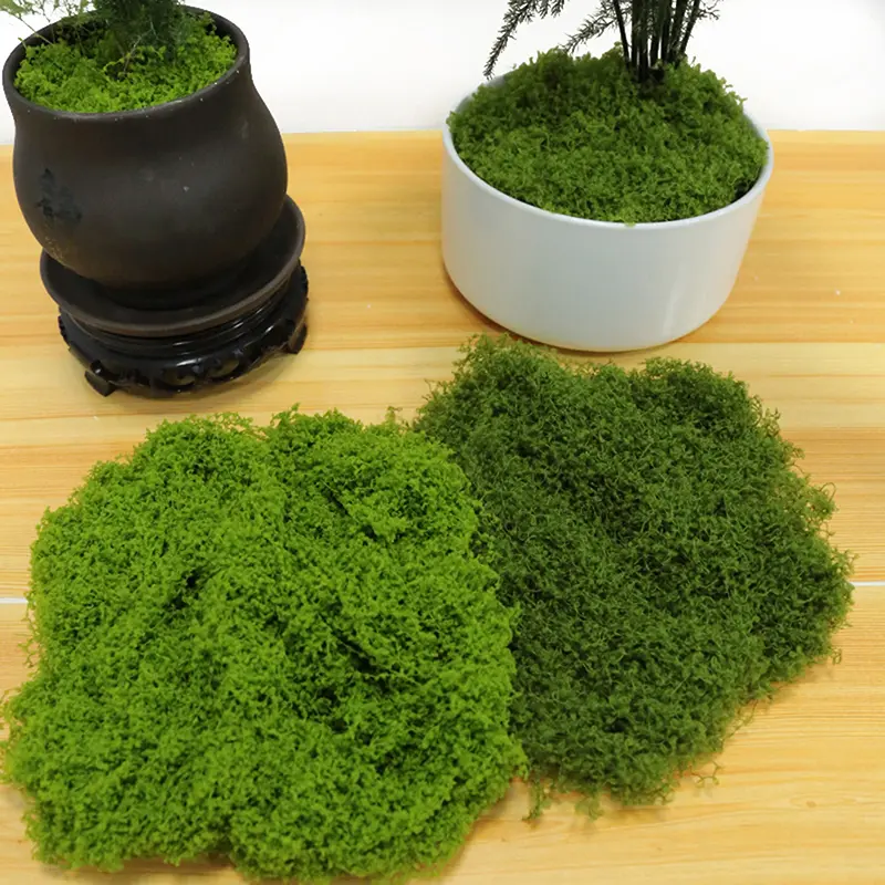 1PC DIY Artificial Fresh Green Moss Lawn Micro Landscape Silk Moss Wedding Centerpieces Garden Terrariums Decoration Fake Moss