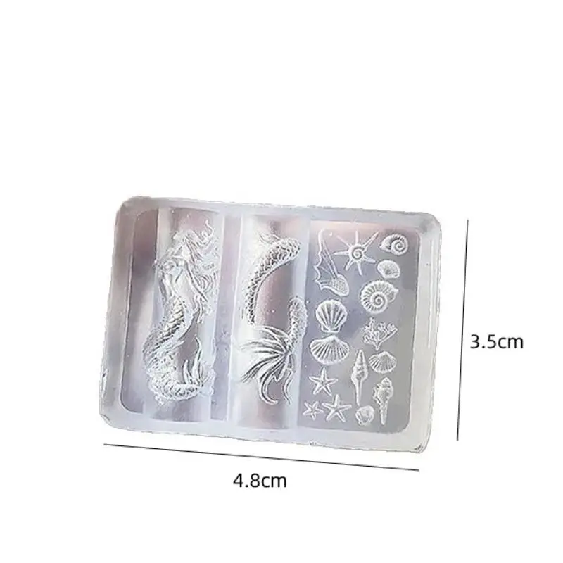 Ocean Series 3D Silicone Nail Art Mold Mermaid Starfish Shell Design Tool For DIY Manicure Carving Templates Nail Art Decor