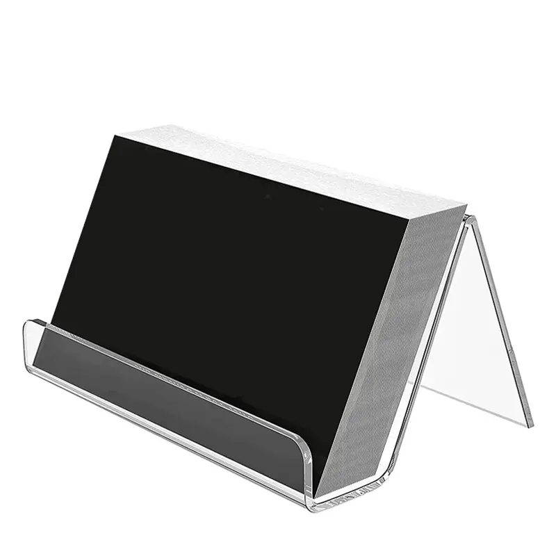 Transparent Acrylic Desktop Business Card Holder Table Desk Shelf Box Storage Display Stand Restaurant Office Supplies