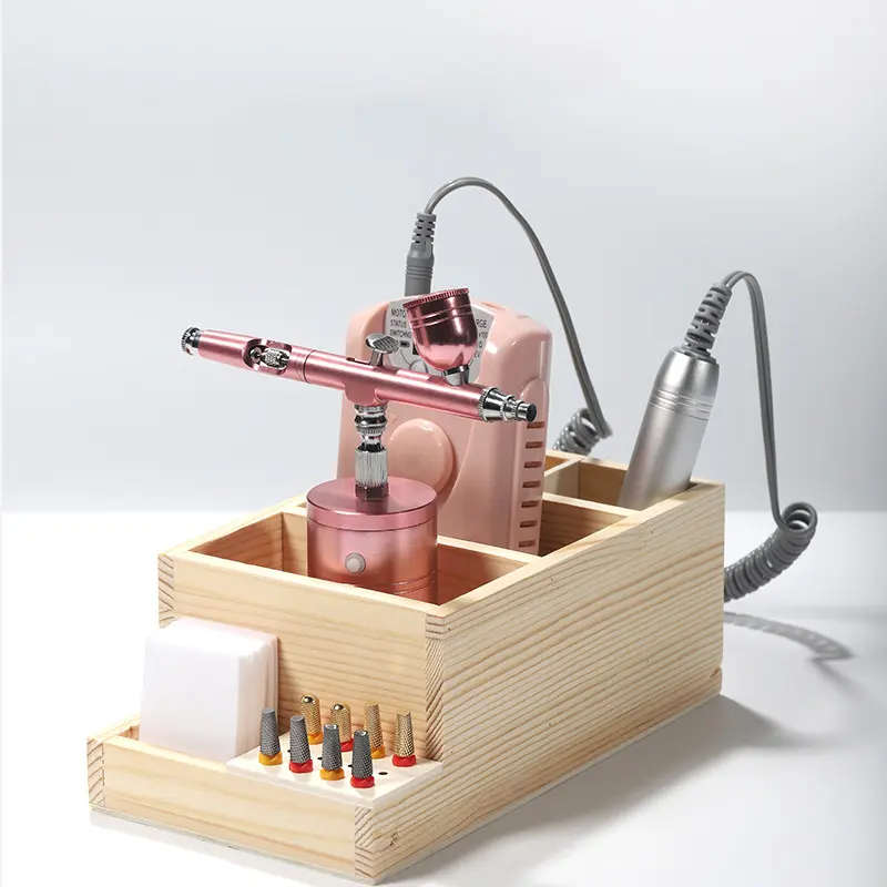 Wooden Holder For Nail Drill Machine Bits - DIY Manicure Tools Nail Art Accessories Nail Training Display Box ﻿