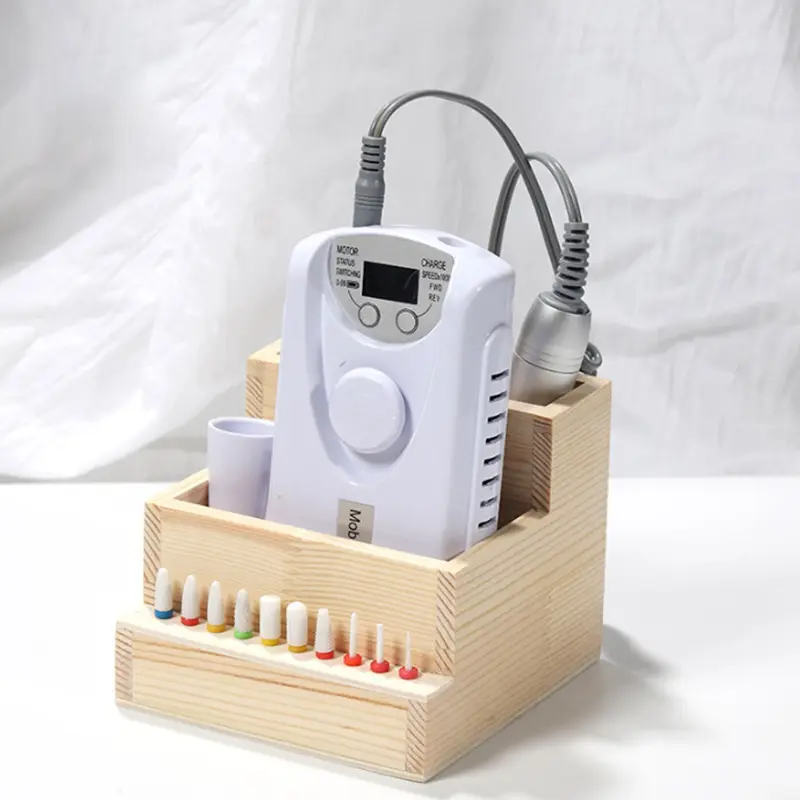 Wooden Holder For Nail Drill Machine Bits - DIY Manicure Tools Nail Art Accessories Nail Training Display Box ﻿
