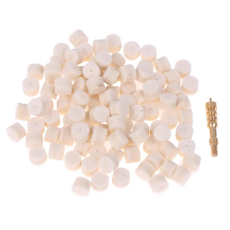 100Pcs 17/22/30/38Cal Wool Felt Polishing Pad Without Hole Bore Mop Brush Barrel Cleaning Tool Replacement Chamber Cleaning Pad