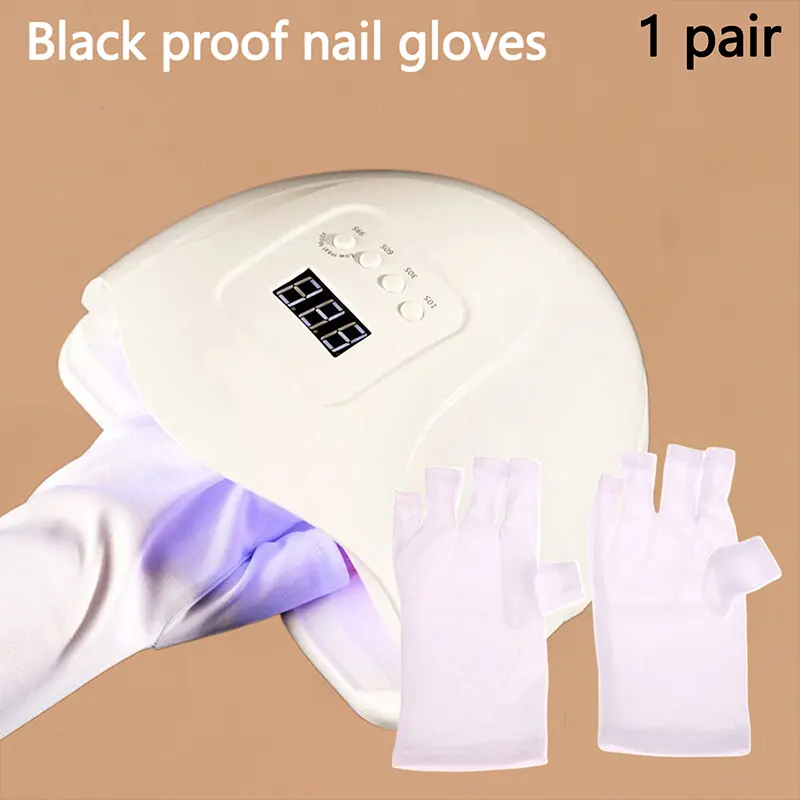 1Pair UV Protection Nail Art Gloves Anti Radiation Protection Gloves For Gel UV LED Lamp Tool Nail Art Gel Application