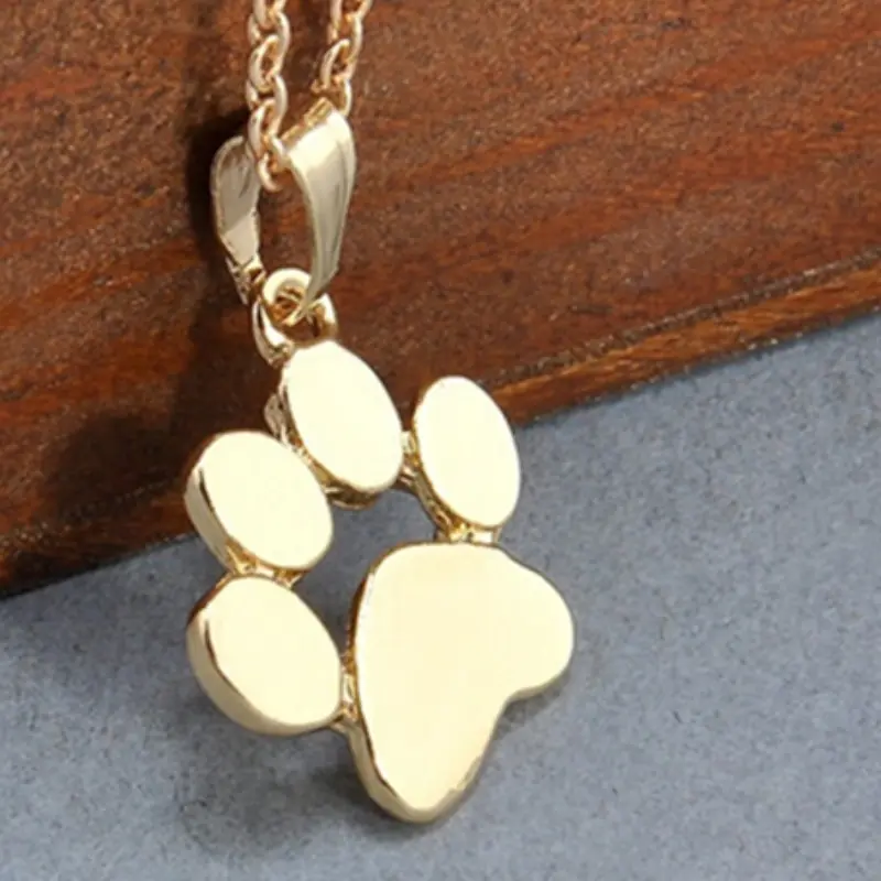 Fashion Women's Cute Pet Footprint Cat Paw Pendant Chain Necklace Jewelry Dog Paw Print Design Accessory