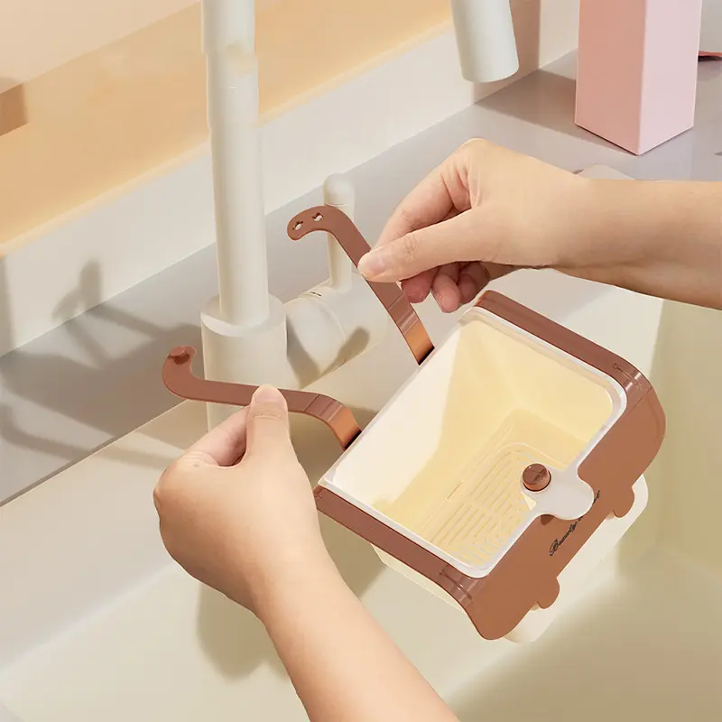 Cream Style Kitchen Sink Drain Basket Hanging Food Residue Filter For Separation Fruit Cleaning - Sink Separation Basket