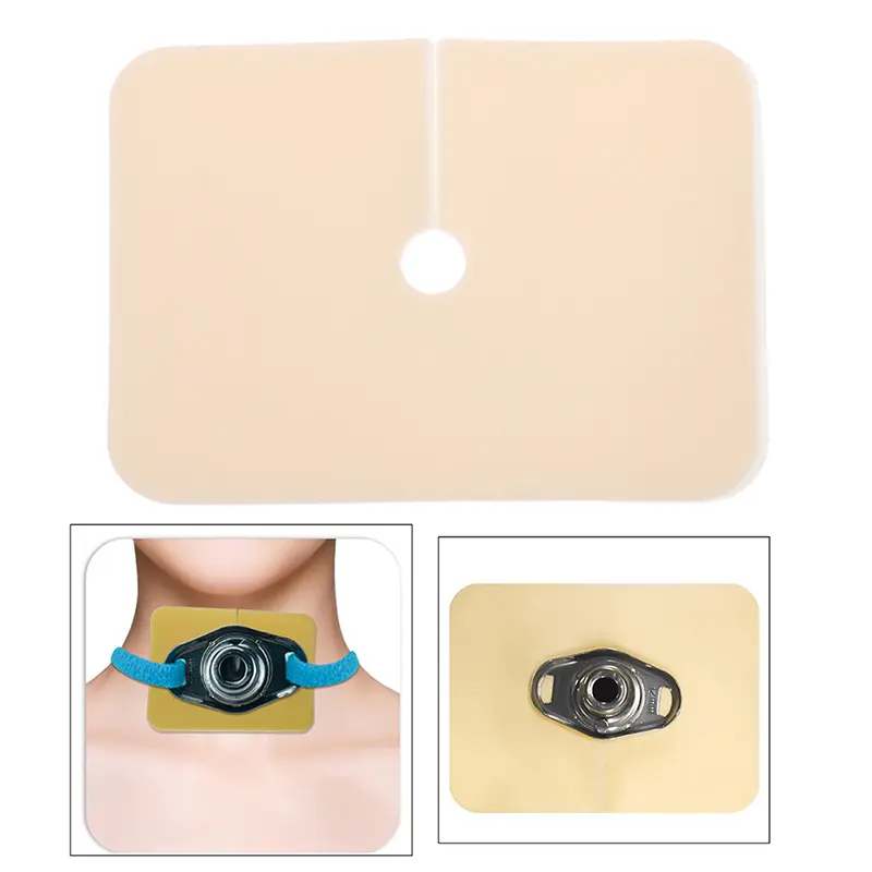 1Pc Tracheotomy Tube Pad Professional Medical Tracheal Ultra-soft Fixation Tracheotomy Tube Pad Gauze Sterile Safety Silcone Pad