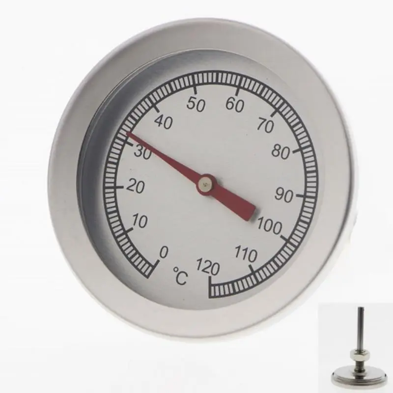 1pc Dial Pointer Thermometer Kitchen Oven Outdoor Barbecue Thermometers Large Easy-Read Face Meat 0℃-120℃ Thermometer Portable