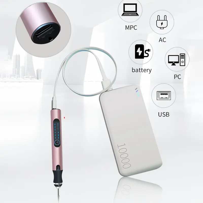 Cordless Electric Engraving Pen Rechargeable Mini Grinder Rotary Tool for Jewelry Glass Woodworking - Drill Machine