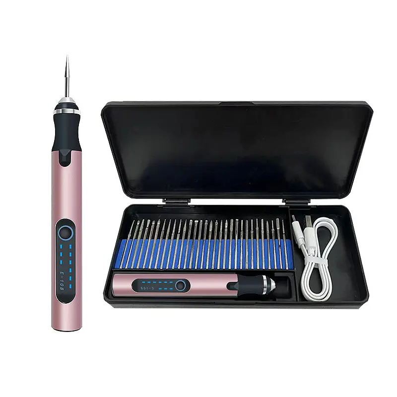 Cordless Electric Engraving Pen Rechargeable Mini Grinder Rotary Tool for Jewelry Glass Woodworking - Drill Machine