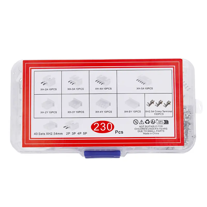 230Pcs XH2.54 PH2.0 2p 3p 4p 5 Pin 2.54mm 2.0mm Pitch Terminal Kit JST Connector Wire Connectors Adaptor Box Packing