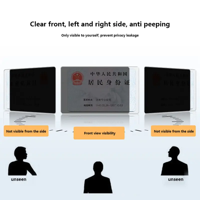 Multipurpose Privacy Protective Case For Bank Cards And ID Cards Durable PVC Anti Peeping Personal Information Protector