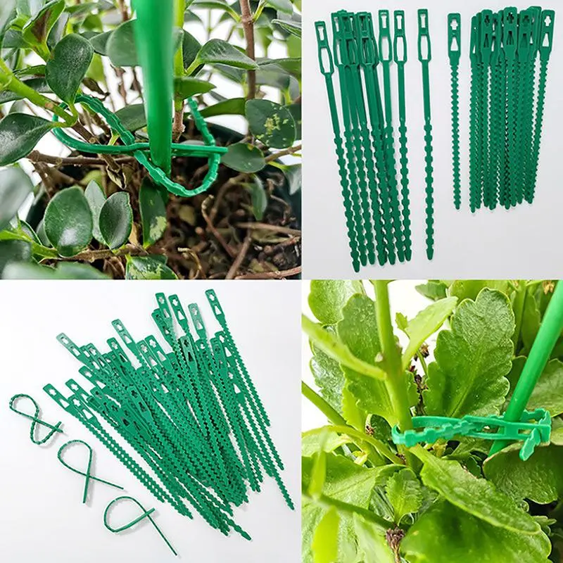 Reusable Garden Cable Ties Plant Vine Tree Shrubs Support Fastener Locking Nylon Adjustable Zipper Cables Ties Organizer Tools