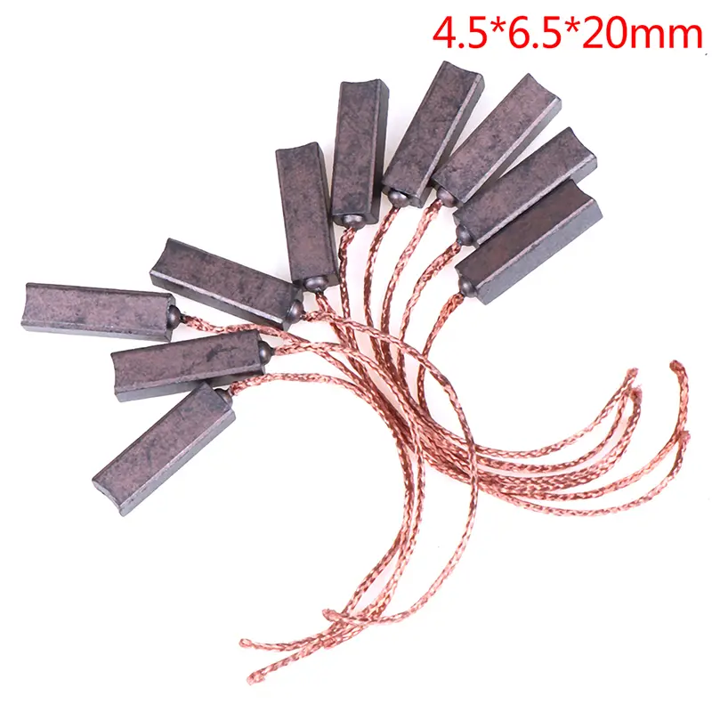 10Pcs Motor Carbon Brushes 4.5*6.5*20mm Regulator Carbon Brush For Electrical Appliances