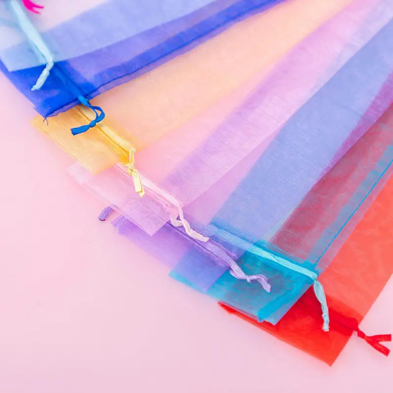 10 Pack Organza Drawstring Bags For Folding Hand Fans Pocket Wedding Party Favor Gift Pouches Outdoor