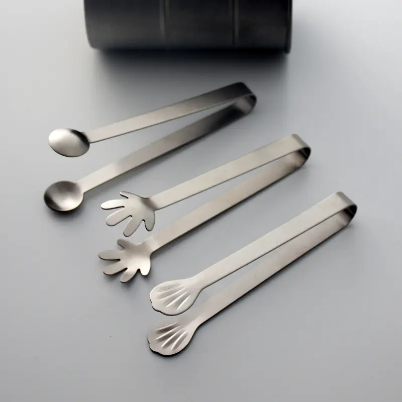 Stainless Steel Ice Cube Clips Sugar Tongs BBQ Food Clamp Kitchen Serving Tool Bar - Kitchen Ice Clamp Sugar Tongs