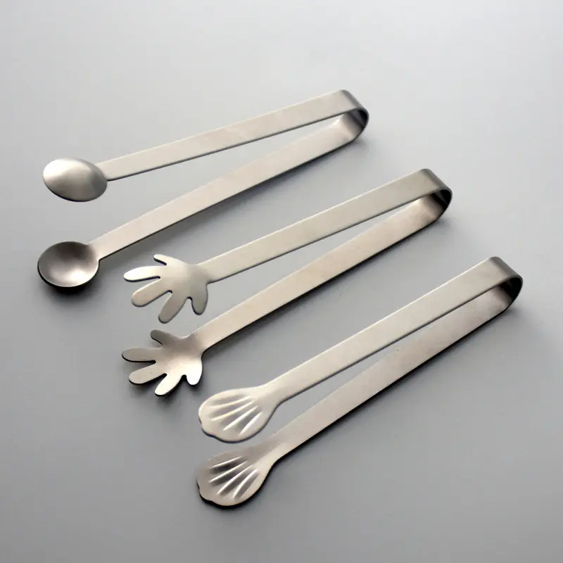 Stainless Steel Ice Cube Clips Sugar Tongs BBQ Food Clamp Kitchen Serving Tool Bar - Kitchen Ice Clamp Sugar Tongs