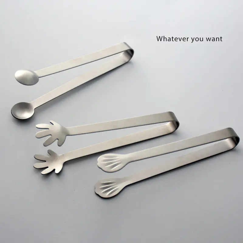 Stainless Steel Ice Cube Clips Sugar Tongs BBQ Food Clamp Kitchen Serving Tool Bar - Kitchen Ice Clamp Sugar Tongs