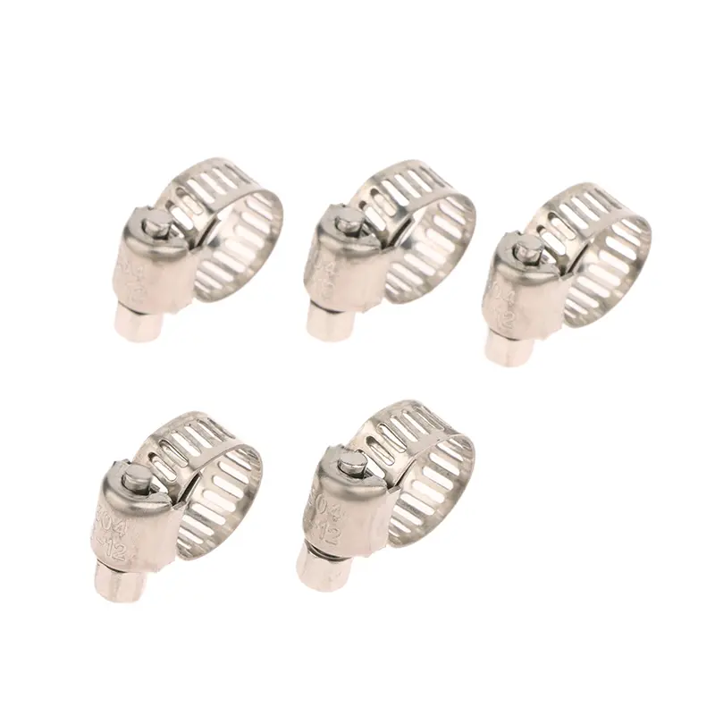 100pcs 304 Stainless Steel Mini Fuel Line Pipe Hose Clamp Clip For Air Hose Water Pipe Fuel Hose Silicone 6mm-44mm