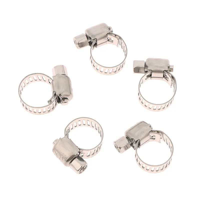 100pcs 304 Stainless Steel Mini Fuel Line Pipe Hose Clamp Clip For Air Hose Water Pipe Fuel Hose Silicone 6mm-44mm