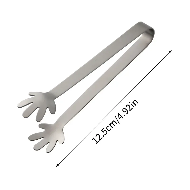 Stainless Steel Ice Cube Clips Sugar Tongs BBQ Food Clamp Kitchen Serving Tool Bar - Kitchen Ice Clamp Sugar Tongs