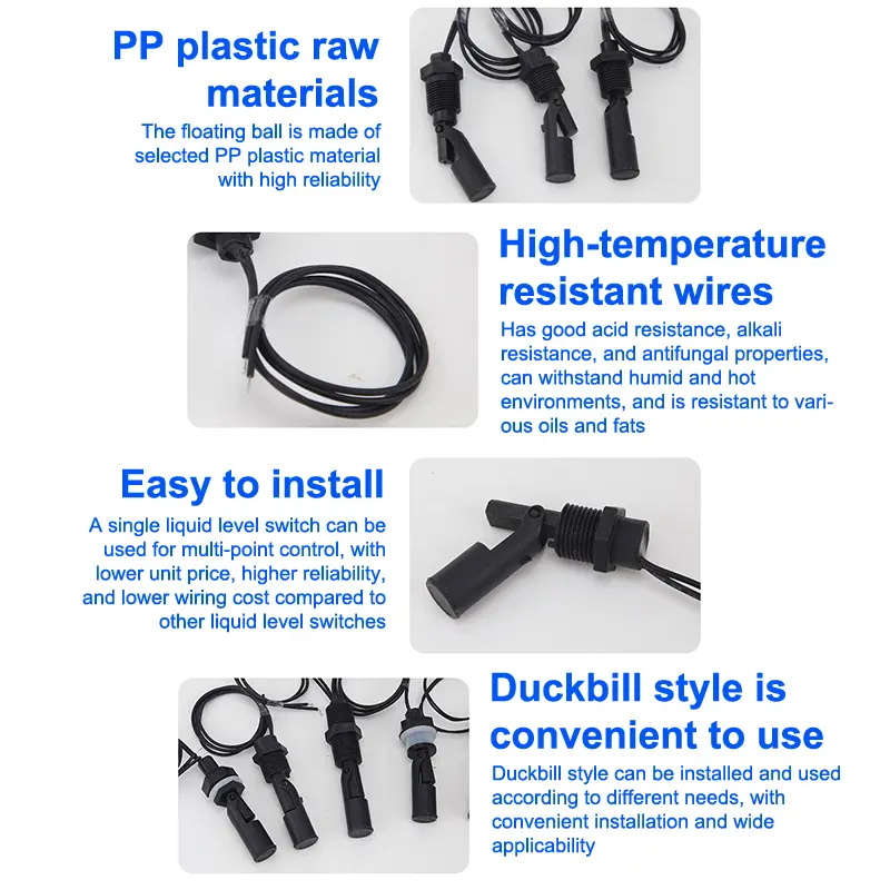 1Pc 12V-110V Water Level Switch Liquid Level Sensor PP Plastic Ball Float Switch Water Level Switch