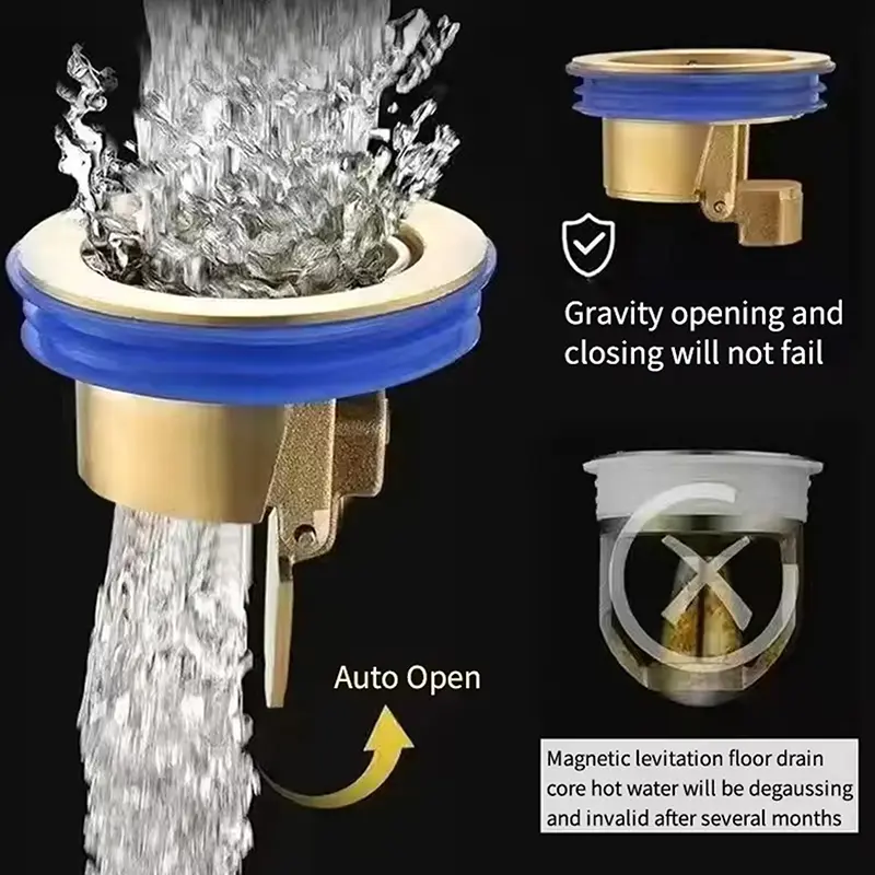 High Quality Copper Floor Drain CoreFloor Shower Drain PlugBug And Odour ResistantDrain GuardBathroom Drain Backflow Preventer
