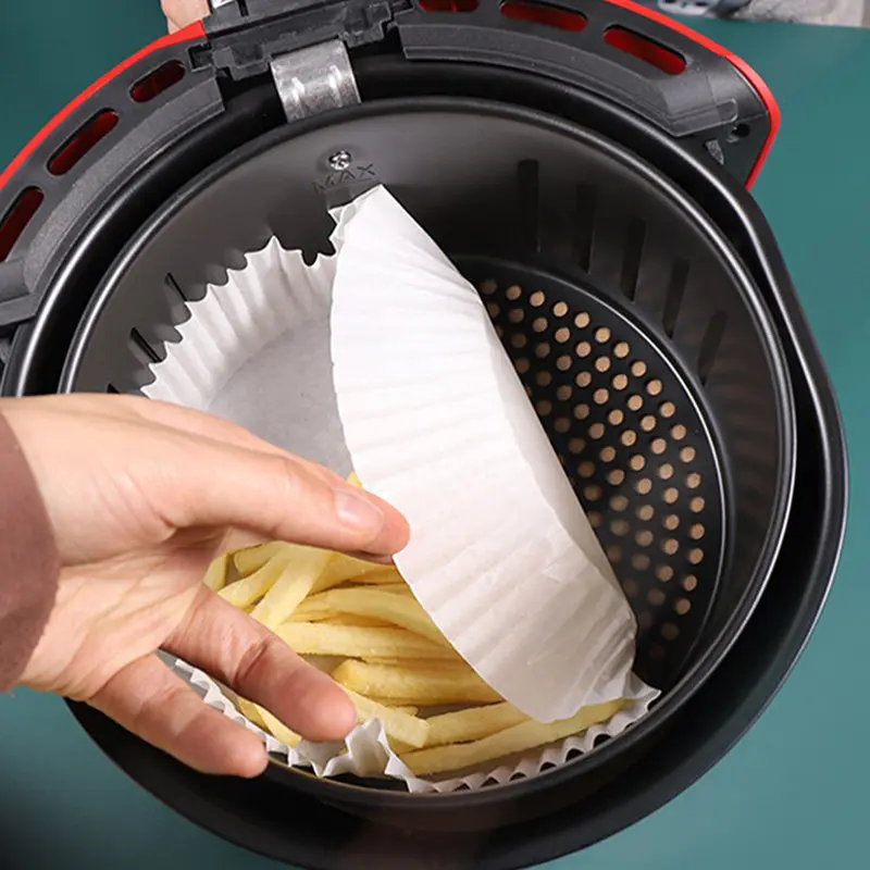 Air Fryer Disposable Paper Liner Round Non-Stick Mat Steamer Baking Mats For Easy Cleaning And Food Protection