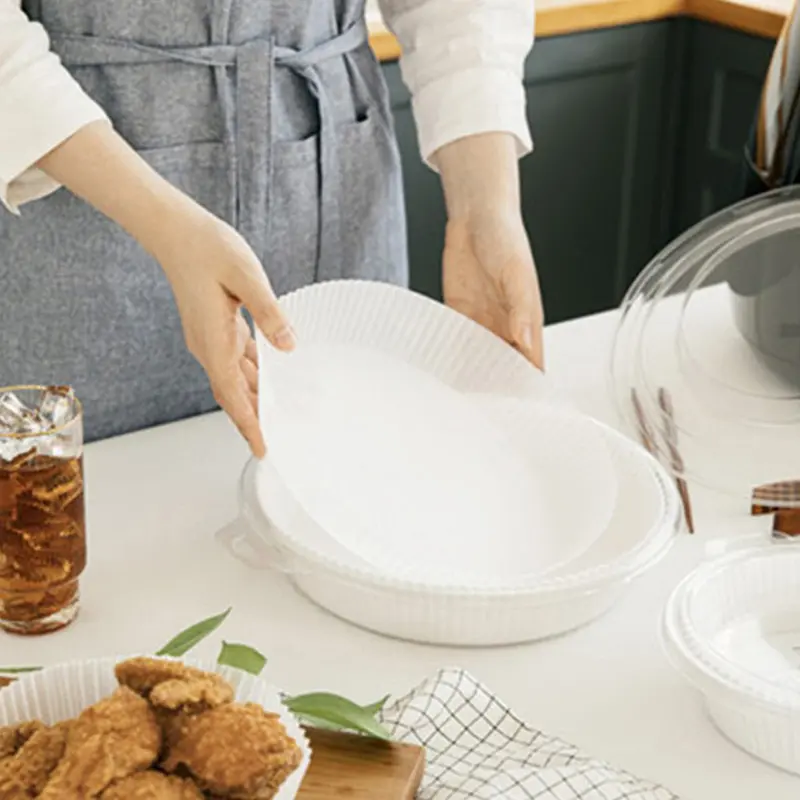 Air Fryer Disposable Paper Liner Round Non-Stick Mat Steamer Baking Mats For Easy Cleaning And Food Protection