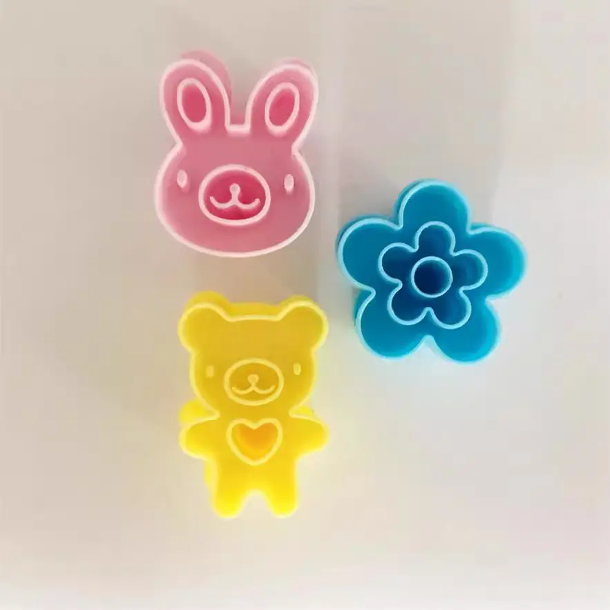 3 PCS Sandwich Crust Cutter Cookie Bread Mold Rabbit Panda Flower Bento Maker - Cookie Bread Cutter Set