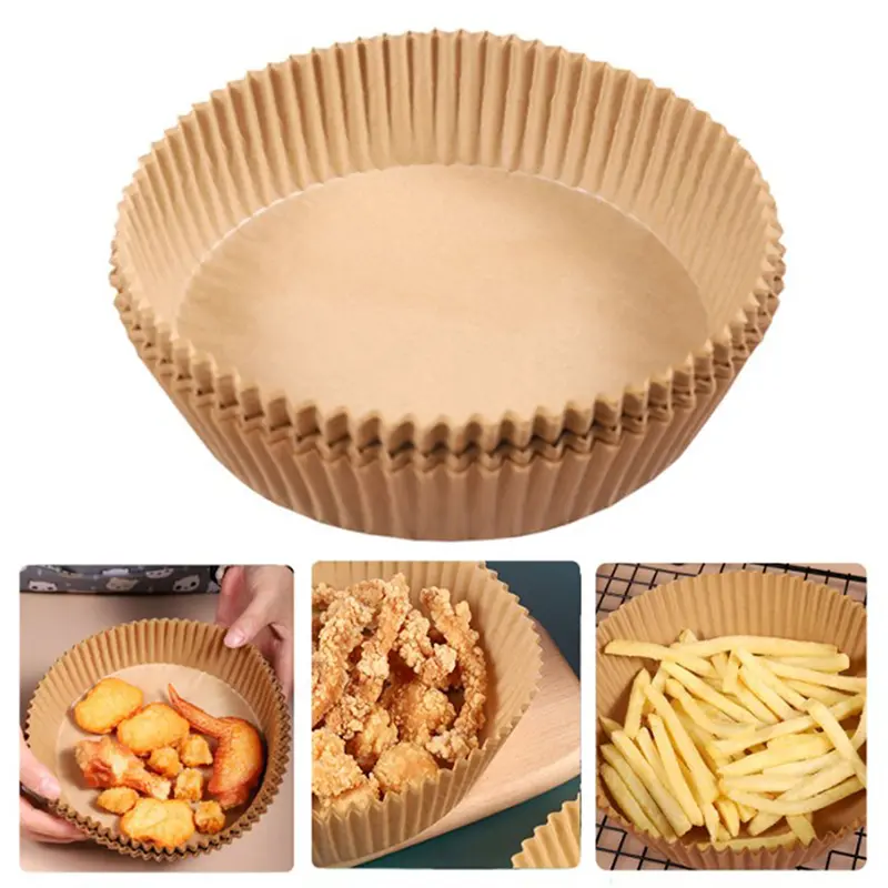 Air Fryer Disposable Paper Liner Round Non-Stick Mat Steamer Baking Mats For Easy Cleaning And Food Protection