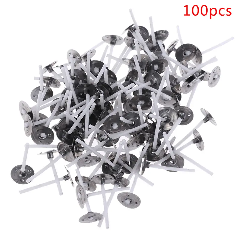 100Pcs Eco-Friendly Pure Cotton Candle Wick Tabs Candles Mold Wick Sustainer For Candle Making