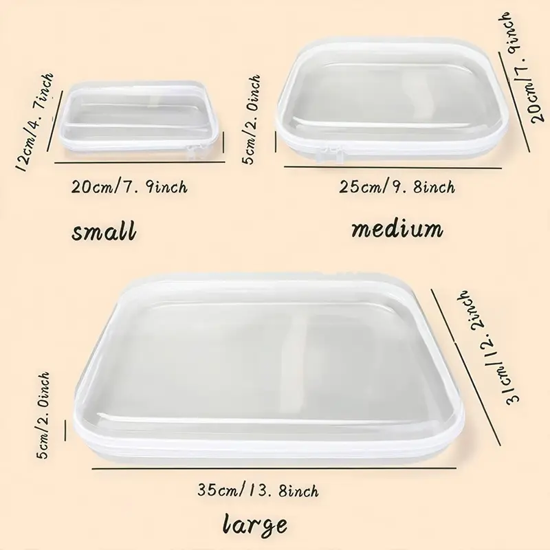 1/3pcs Zippered Hard Pouch Hard Clear Zipper Case Portable Travel Makeup Bag Double Zipper Hard Bag Toy Storage Home Organizer