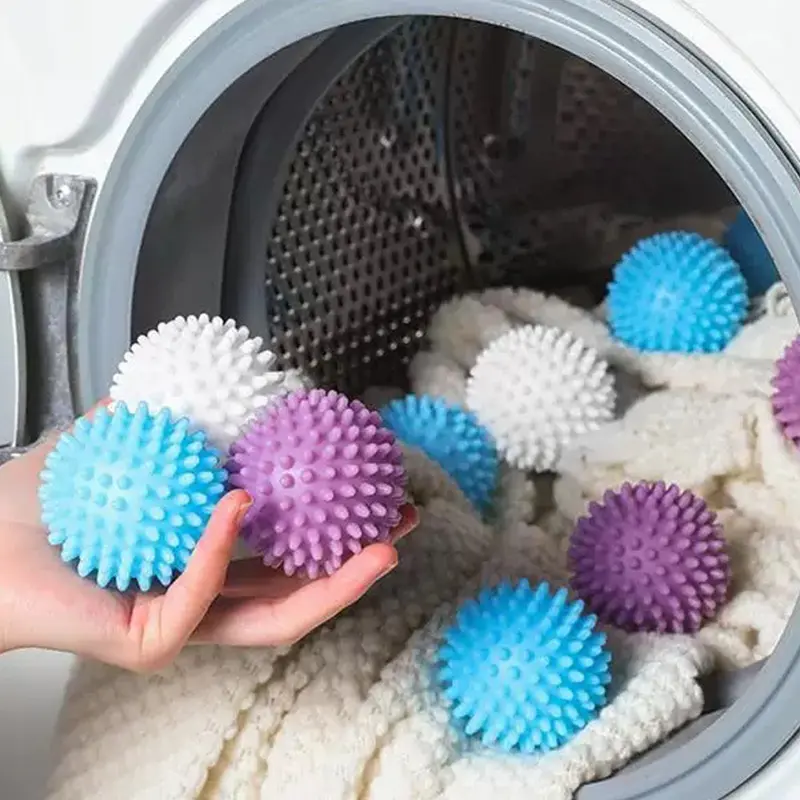 5pcs Anti Winding Laundry Ball Circular Pure White Magic Cleaning Drum Washing Machine For Dirt Removal And Knotting