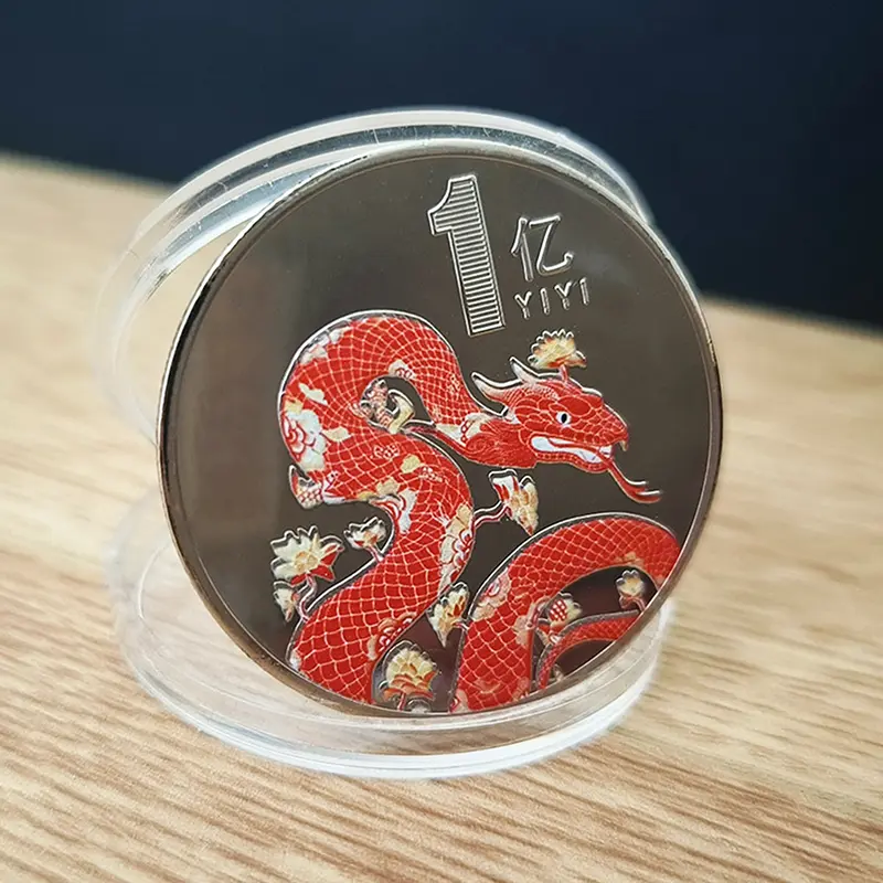 1Pc 2025 New Year Of The Snake Commemorative Coins Chinese Zodiac Snake Medals 3D Relief Coins Collectibles New Year Coins