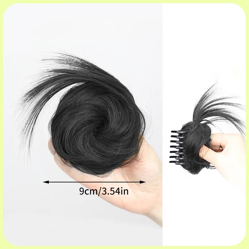 Synthetic Hair Bun Curly Wig Gripping Clip Meatball Head Elastic Ponytail Hair Extensions Scrunchy False Hair Pieces For Women