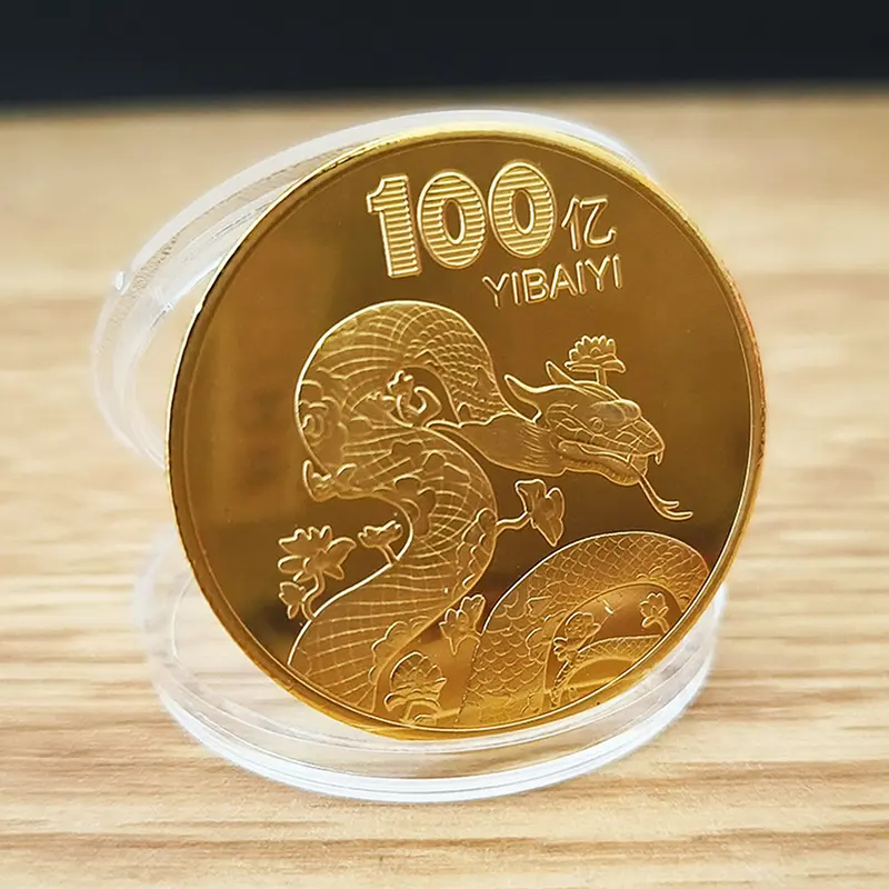 1Pc 2025 New Year Of The Snake Commemorative Coins Chinese Zodiac Snake Medals 3D Relief Coins Collectibles New Year Coins