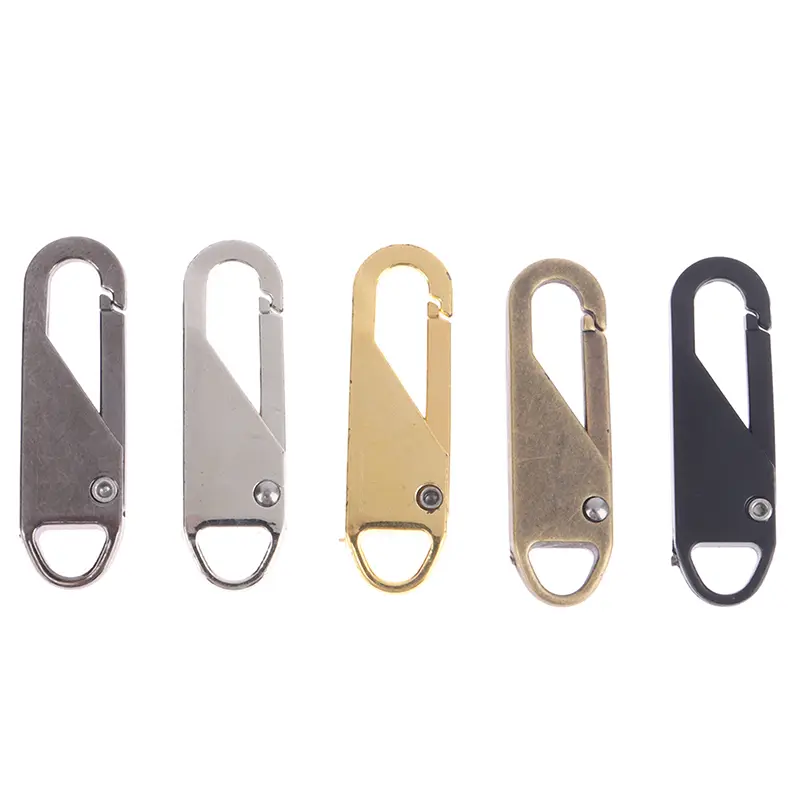 5pcs Universal Metal Zipper Puller Detachable Head Slider Repair Kit For Clothes Luggage Jackets Backpacks Clothing Accessories