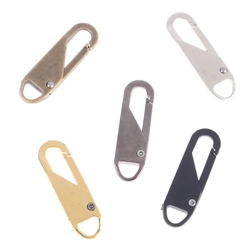 5pcs Universal Metal Zipper Puller Detachable Head Slider Repair Kit For Clothes Luggage Jackets Backpacks Clothing Accessories